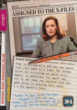 Card XF96-0294v1 - ASSIGNED TO THE X-FILES