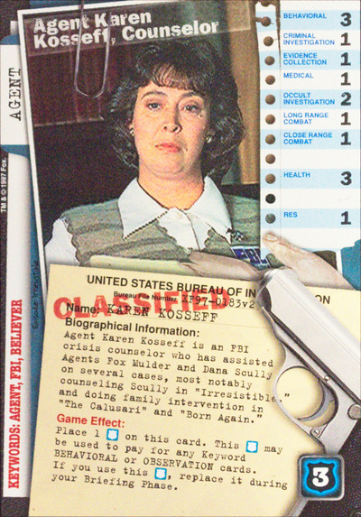 Card XF97-0183v2 - Agent Karen Kosseff, Counselor